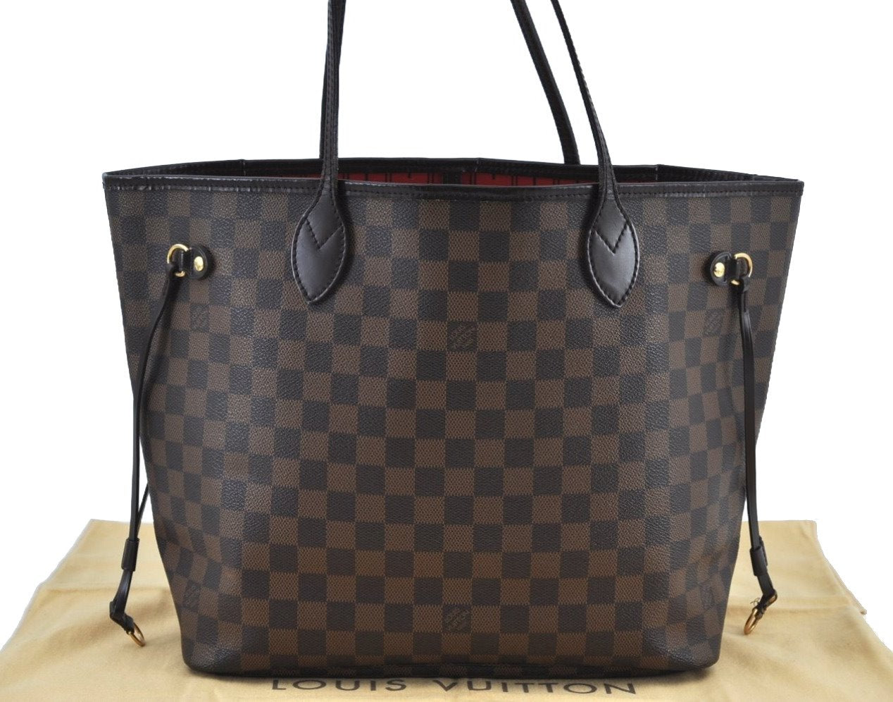 Authentic Louis Vuitton Damier Neverfull MM Shoulder Tote Bag N51105 LV K9020