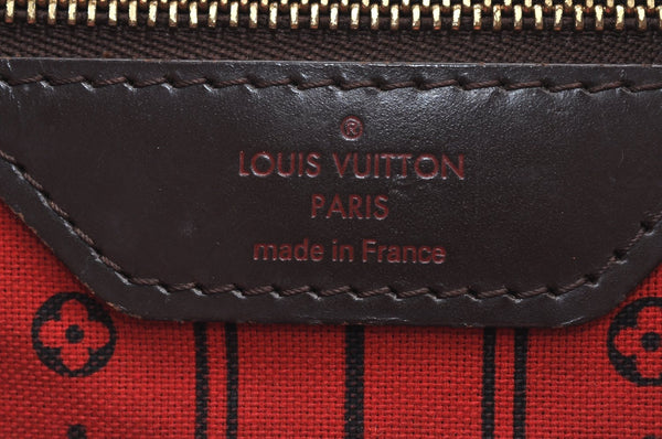 Authentic Louis Vuitton Damier Neverfull MM Shoulder Tote Bag N51105 LV K9025