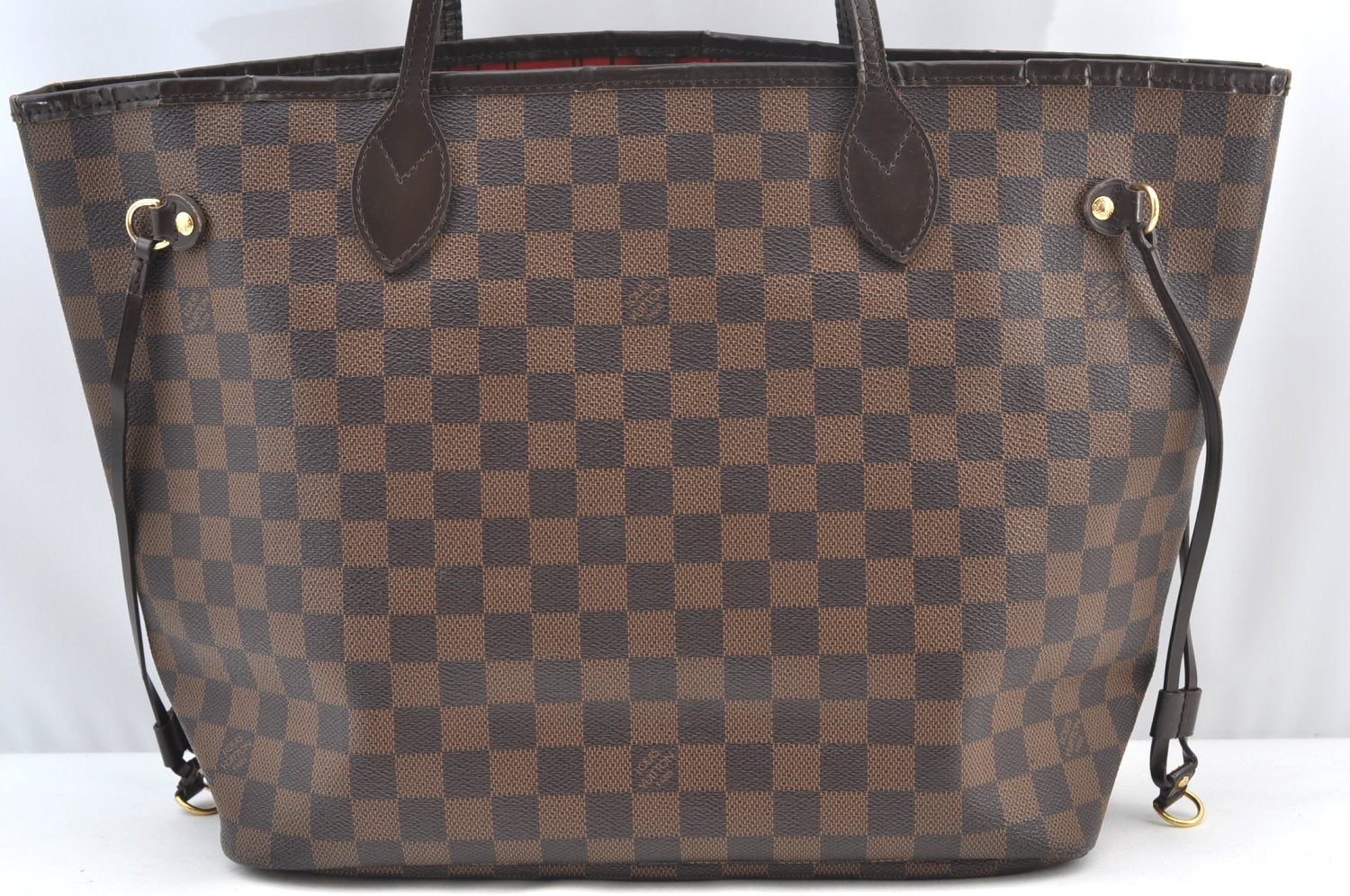 Authentic Louis Vuitton Damier Neverfull MM Shoulder Tote Bag N51105 LV K9051