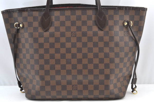 Authentic Louis Vuitton Damier Neverfull MM Shoulder Tote Bag N51105 LV K9051