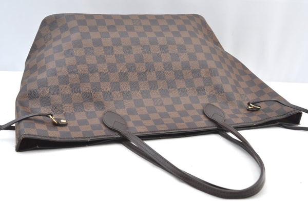 Authentic Louis Vuitton Damier Neverfull MM Shoulder Tote Bag N51105 LV K9051