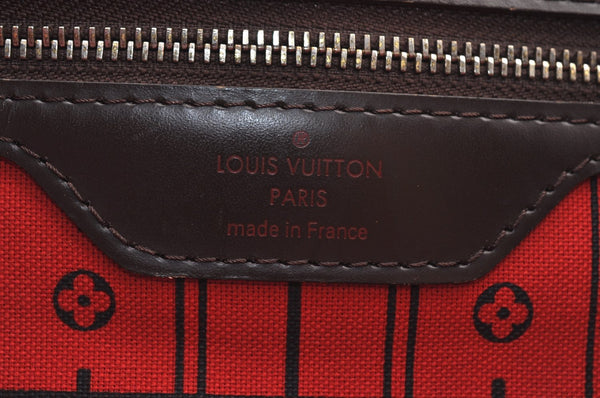 Authentic Louis Vuitton Damier Neverfull MM Shoulder Tote Bag N51105 LV K9051