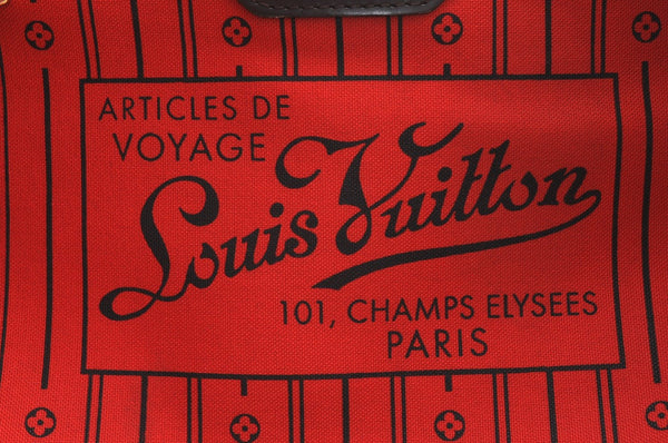 Authentic Louis Vuitton Damier Neverfull MM Shoulder Tote Bag N51105 LV K9051
