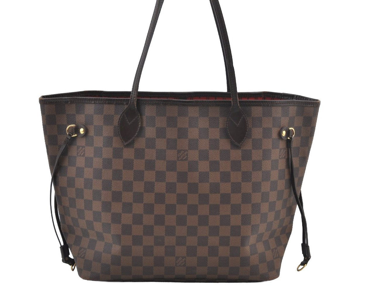 Authentic Louis Vuitton Damier Neverfull MM Shoulder Tote Bag N51105 LV K9089