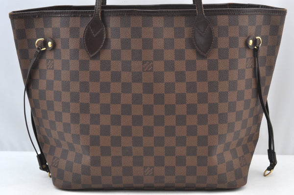 Authentic Louis Vuitton Damier Neverfull MM Shoulder Tote Bag N51105 LV K9089