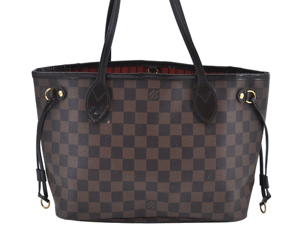 Authentic Louis Vuitton Damier Neverfull PM Shoulder Tote Bag N51109 LV K9113