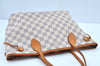 Authentic Louis Vuitton Damier Azur Neverfull PM Tote Bag N51110 LV K9133