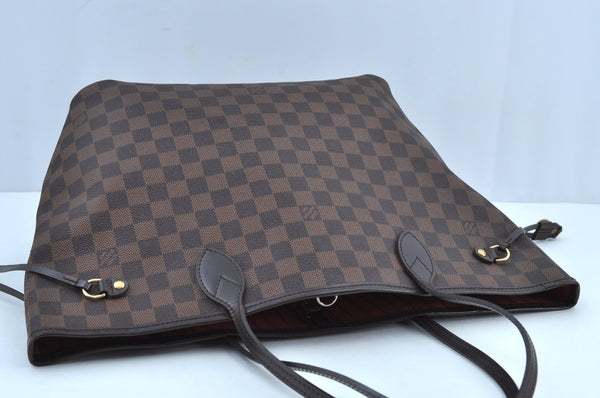 Authentic Louis Vuitton Damier Neverfull MM Shoulder Tote Bag N51105 LV K9146