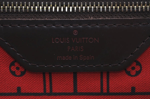 Authentic Louis Vuitton Damier Neverfull MM Shoulder Tote Bag N51105 LV K9146