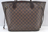 Authentic Louis Vuitton Damier Neverfull MM Shoulder Tote Bag N51105 LV K9188