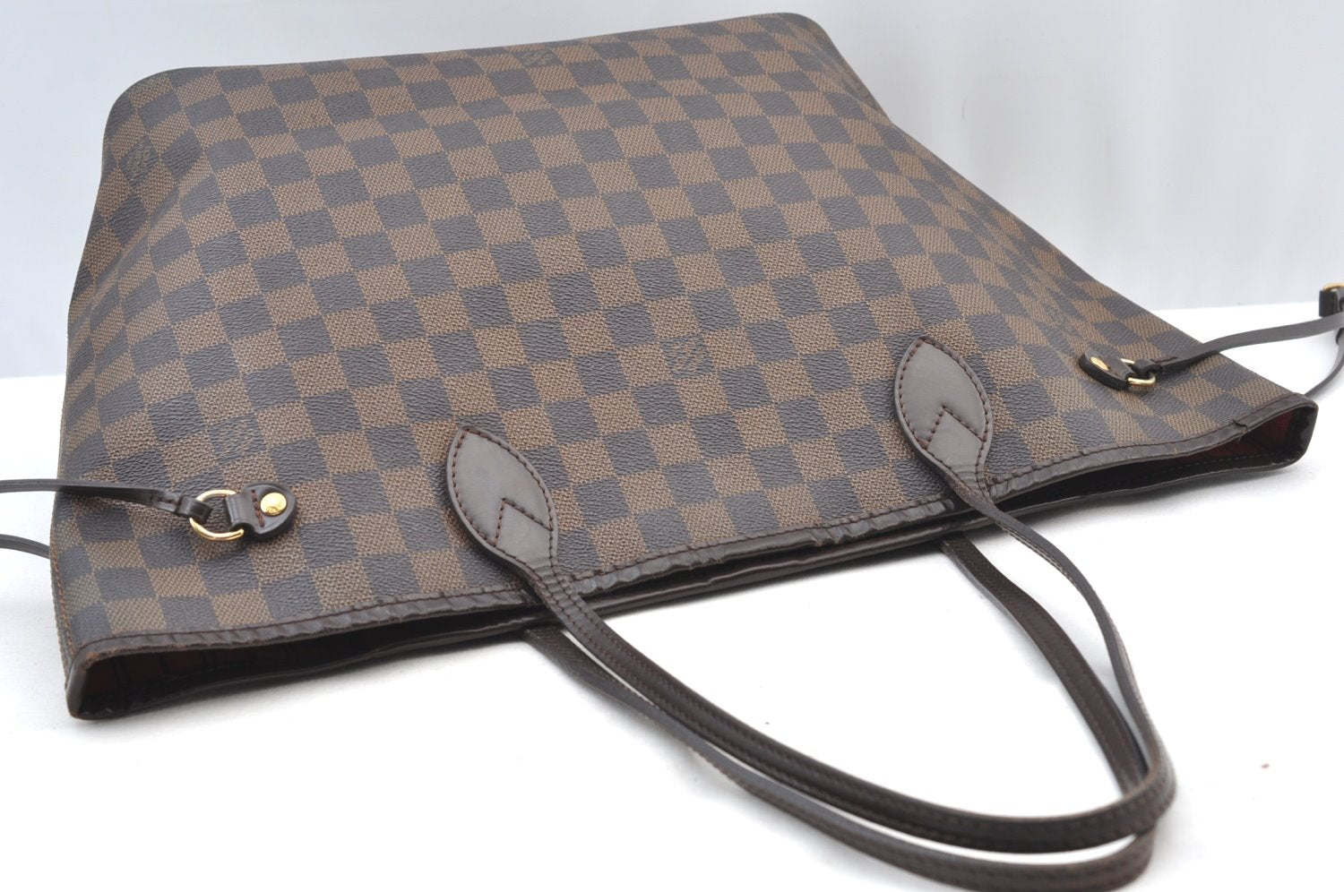 Authentic Louis Vuitton Damier Neverfull MM Shoulder Tote Bag N51105 LV K9188