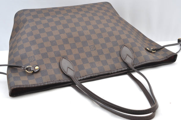 Authentic Louis Vuitton Damier Neverfull MM Shoulder Tote Bag N51105 LV K9188