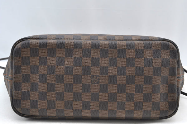 Authentic Louis Vuitton Damier Neverfull MM Shoulder Tote Bag N51105 LV K9188