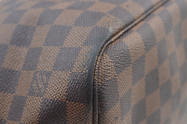 Authentic Louis Vuitton Damier Neverfull MM Shoulder Tote Bag N51105 LV K9188