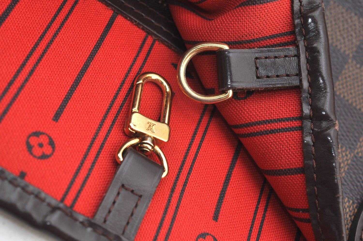 Authentic Louis Vuitton Damier Neverfull MM Shoulder Tote Bag N51105 LV K9188