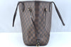 Authentic Louis Vuitton Damier Neverfull MM Shoulder Tote Bag N51105 LV K9250