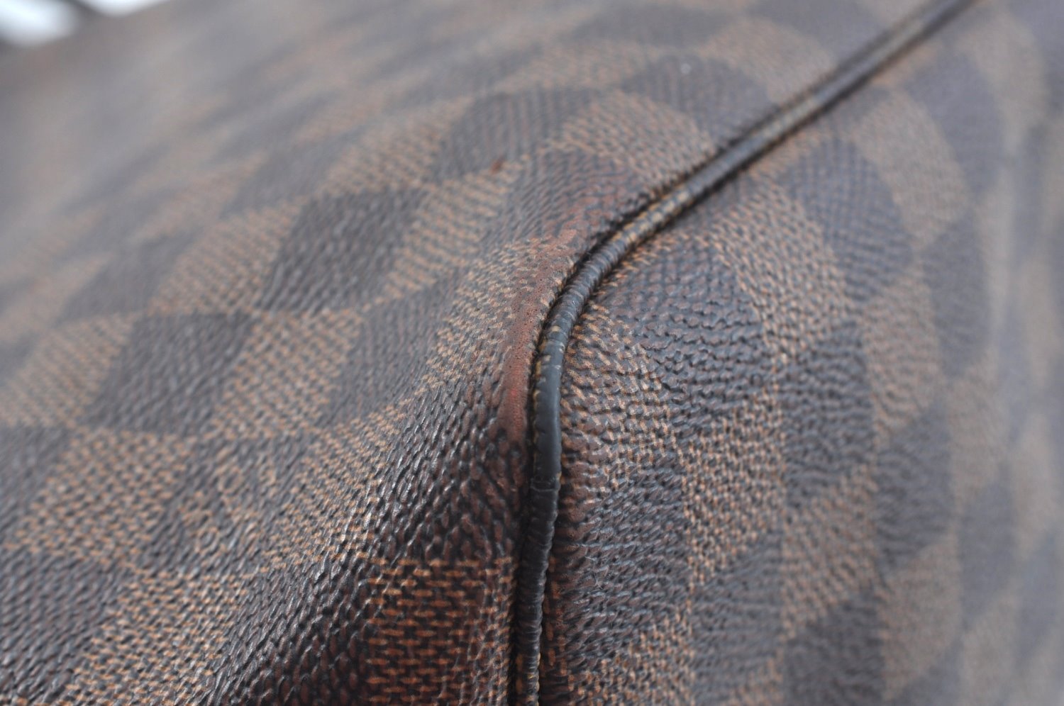 Authentic Louis Vuitton Damier Neverfull MM Shoulder Tote Bag N51105 LV K9250