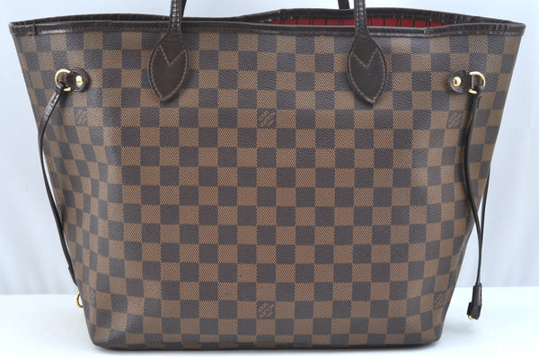 Authentic Louis Vuitton Damier Neverfull MM Shoulder Tote Bag N51105 LV K9254