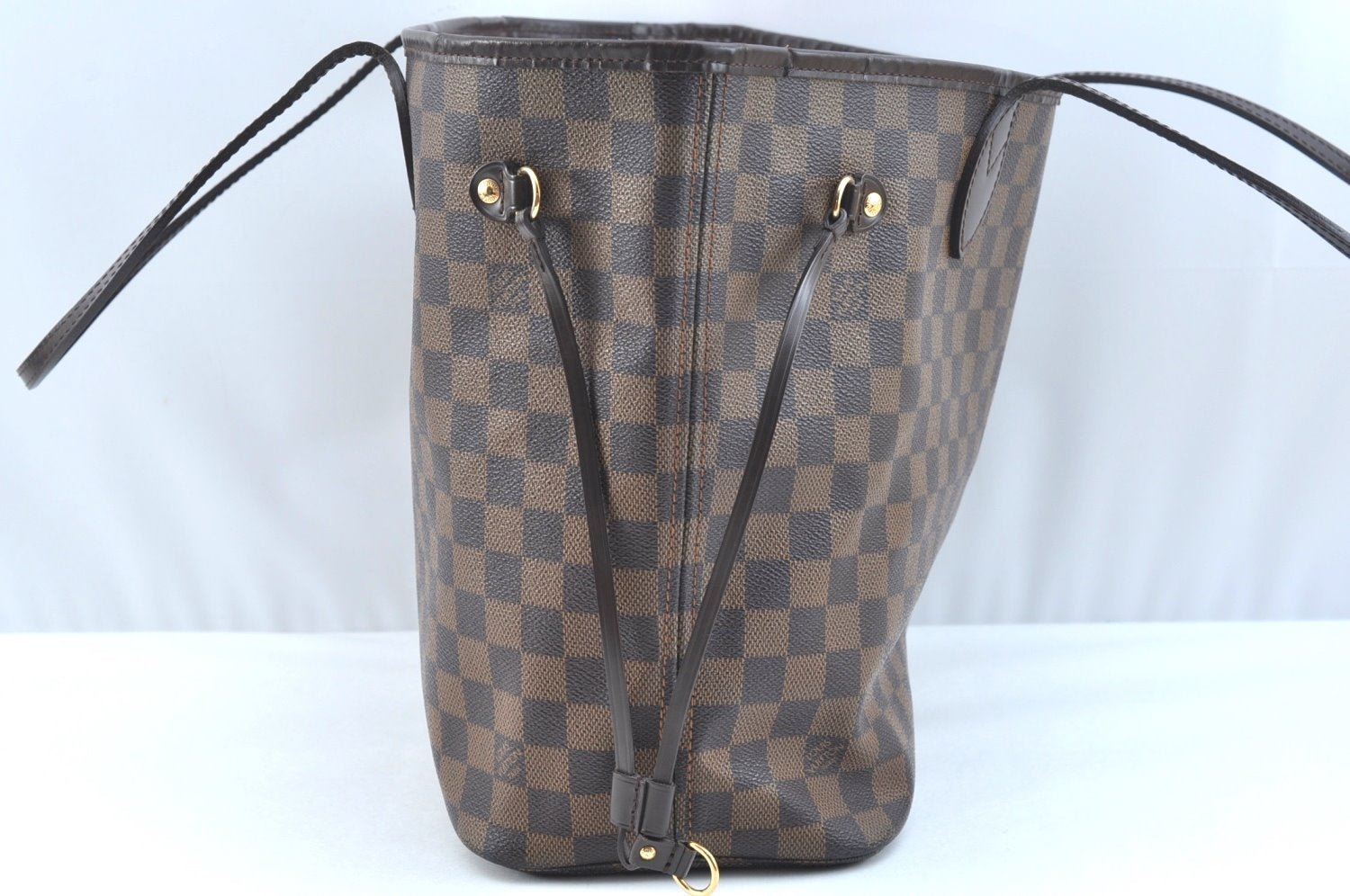 Authentic Louis Vuitton Damier Neverfull MM Shoulder Tote Bag N51105 LV K9254