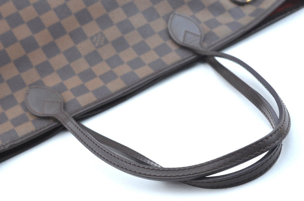 Authentic Louis Vuitton Damier Neverfull MM Shoulder Tote Bag N51105 LV K9254