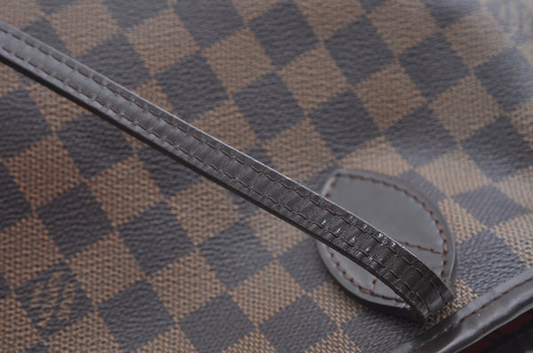 Authentic Louis Vuitton Damier Neverfull MM Shoulder Tote Bag N51105 LV K9254