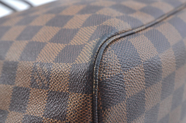 Authentic Louis Vuitton Damier Neverfull MM Shoulder Tote Bag N51105 LV K9254