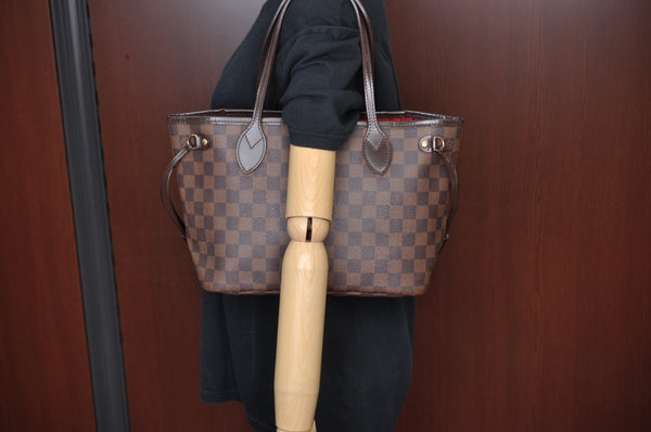 Authentic Louis Vuitton Damier Neverfull PM Shoulder Tote Bag N51109 LV K9268