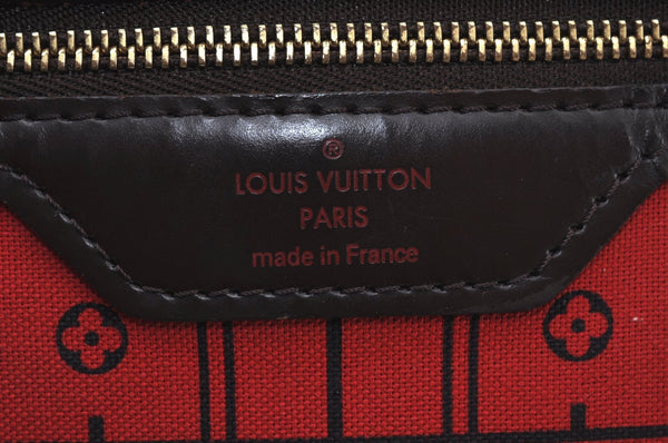 Authentic Louis Vuitton Damier Neverfull MM Shoulder Tote Bag N51105 LV K9269