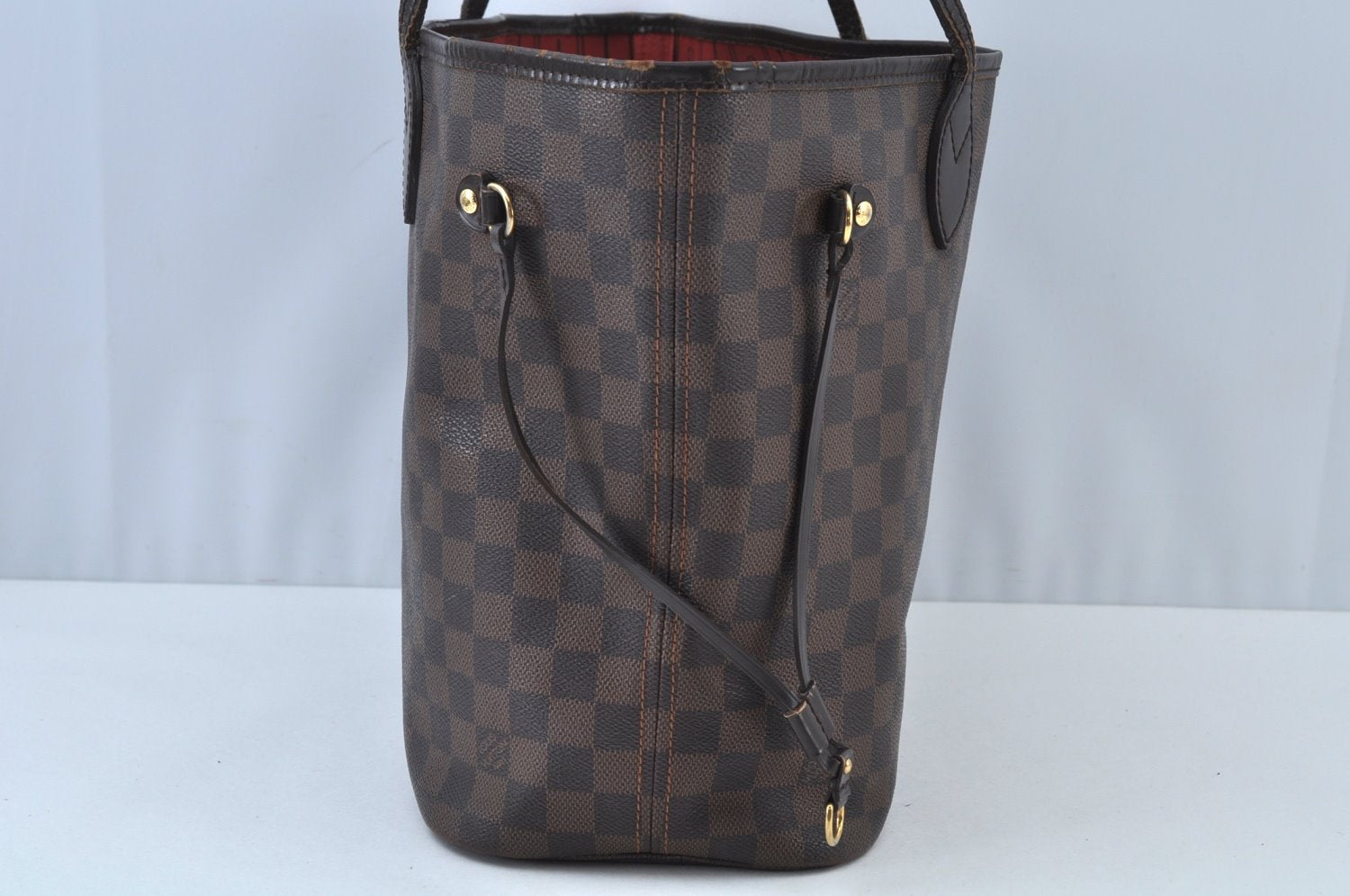Authentic Louis Vuitton Damier Neverfull MM Shoulder Tote Bag N51105 LV K9355