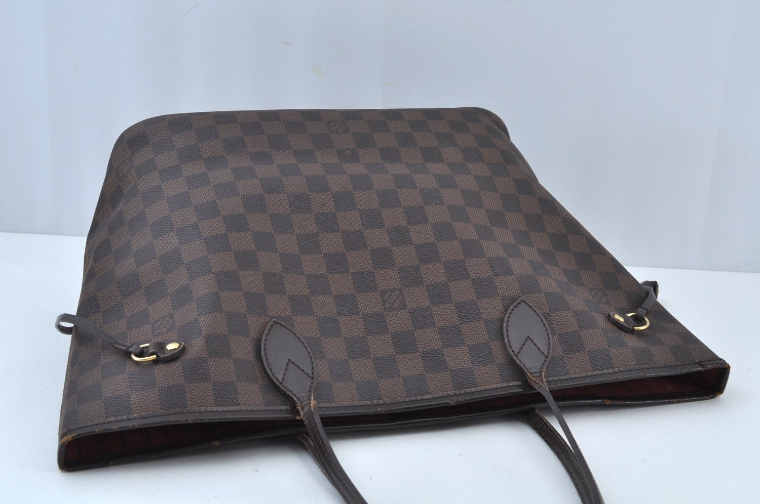 Authentic Louis Vuitton Damier Neverfull MM Shoulder Tote Bag N51105 LV K9355
