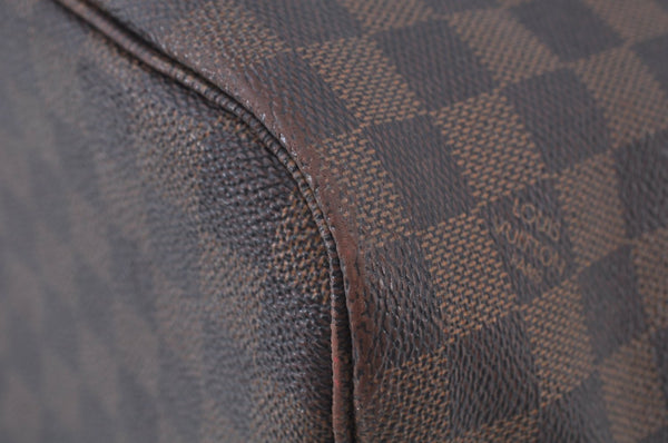 Authentic Louis Vuitton Damier Neverfull MM Shoulder Tote Bag N51105 LV K9355