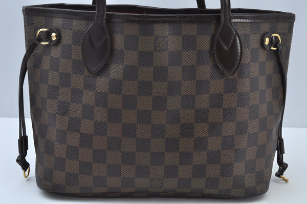 Authentic Louis Vuitton Damier Neverfull PM Shoulder Tote Bag N51109 LV K9409