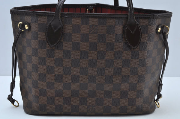 Authentic Louis Vuitton Damier Neverfull PM Shoulder Tote Bag N51109 LV K9409