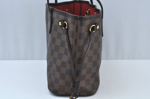 Authentic Louis Vuitton Damier Neverfull PM Shoulder Tote Bag N51109 LV K9409