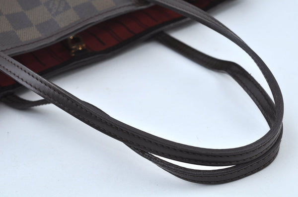 Authentic Louis Vuitton Damier Neverfull PM Shoulder Tote Bag N51109 LV K9409