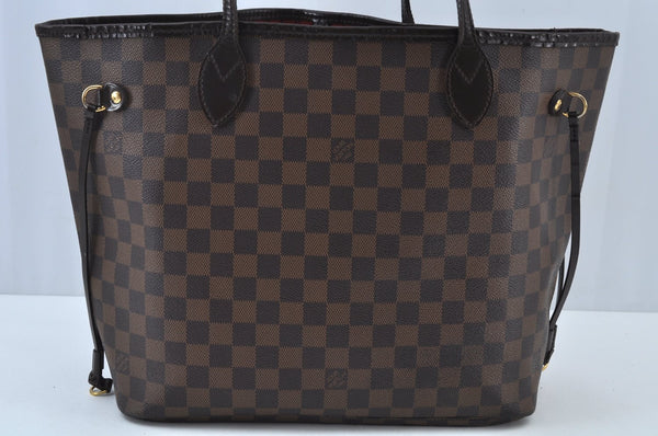 Authentic Louis Vuitton Damier Neverfull MM Shoulder Tote Bag N51105 LV K9416