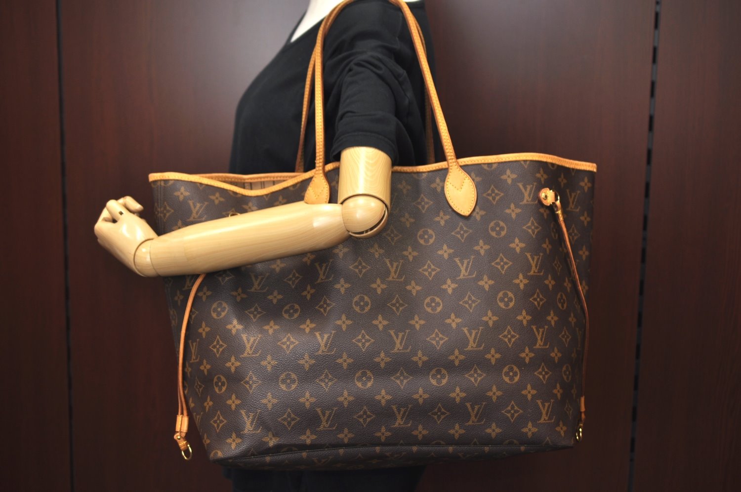 Authentic Louis Vuitton Monogram Neverfull GM Shoulder Tote Bag M40157 LV K9422