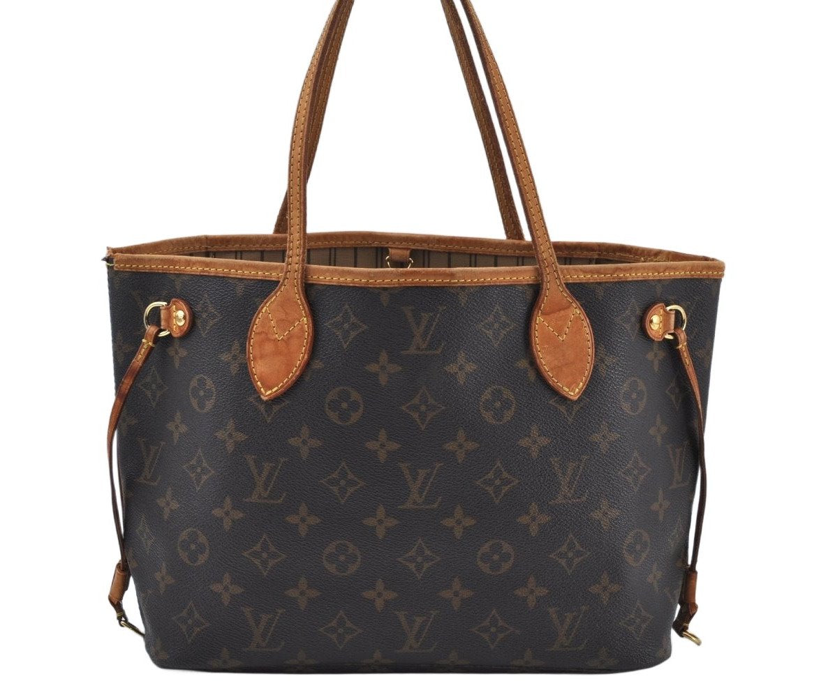 Authentic Louis Vuitton Monogram Neverfull PM Shoulder Tote Bag M40155 LV K9423