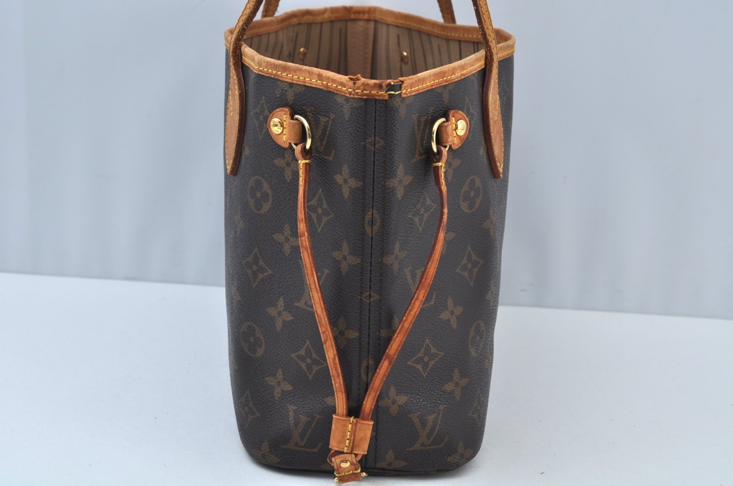Authentic Louis Vuitton Monogram Neverfull PM Shoulder Tote Bag M40155 LV K9423