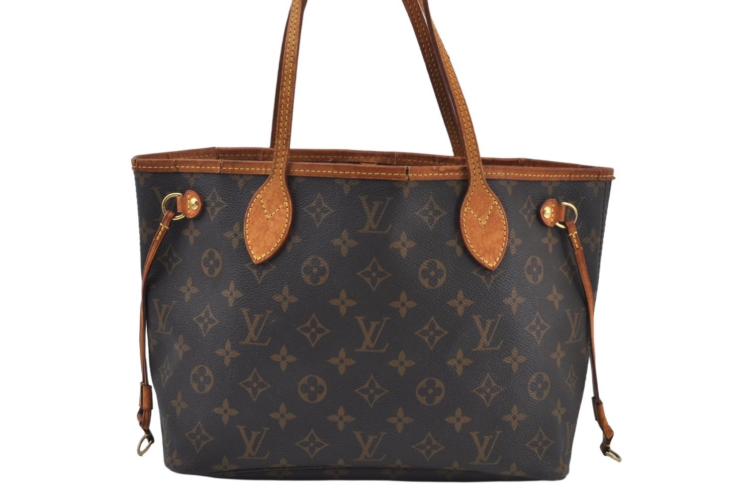 Authentic Louis Vuitton Monogram Neverfull PM Shoulder Tote Bag M40155 LV K9739