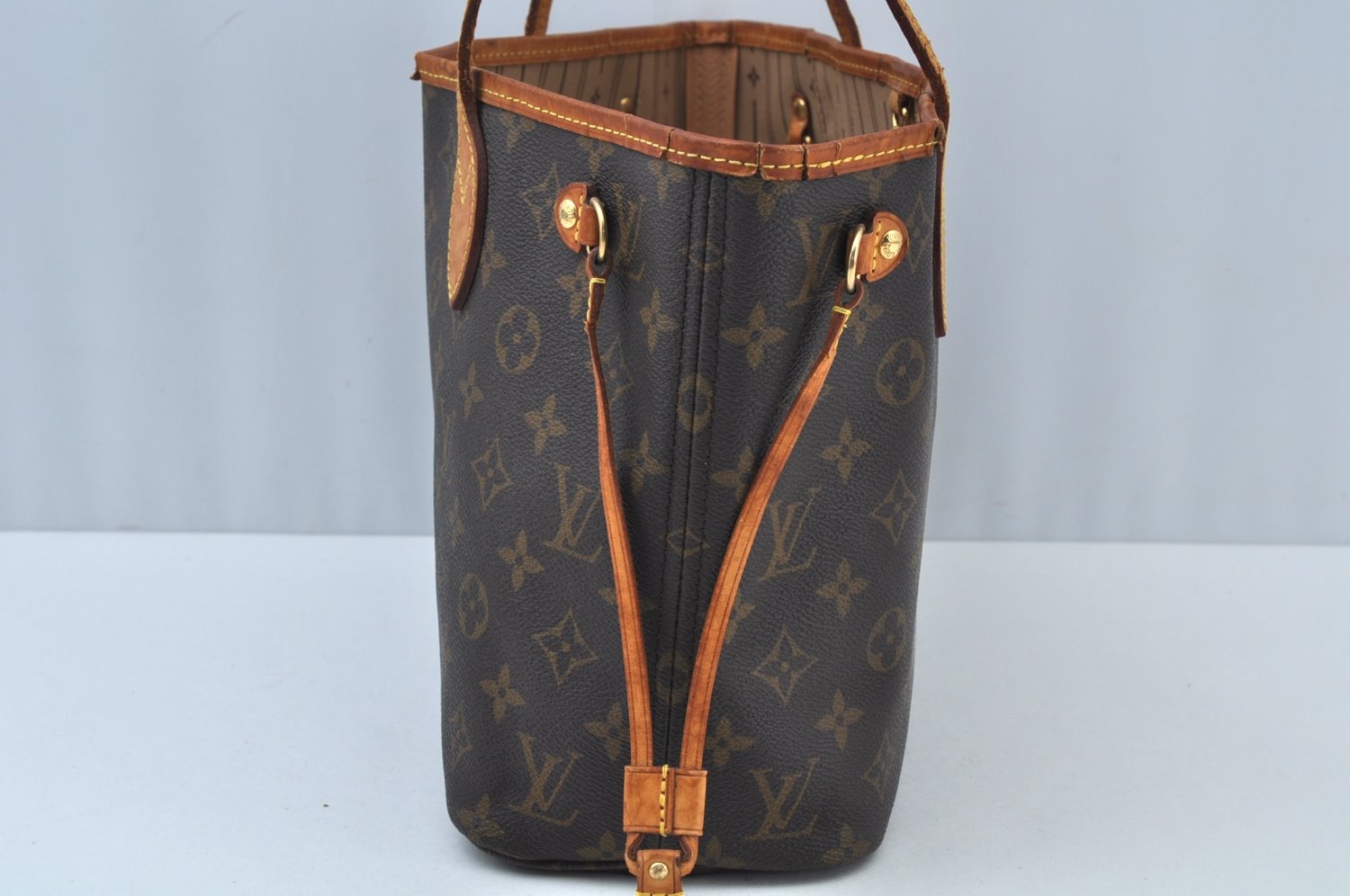 Authentic Louis Vuitton Monogram Neverfull PM Shoulder Tote Bag M40155 LV K9739