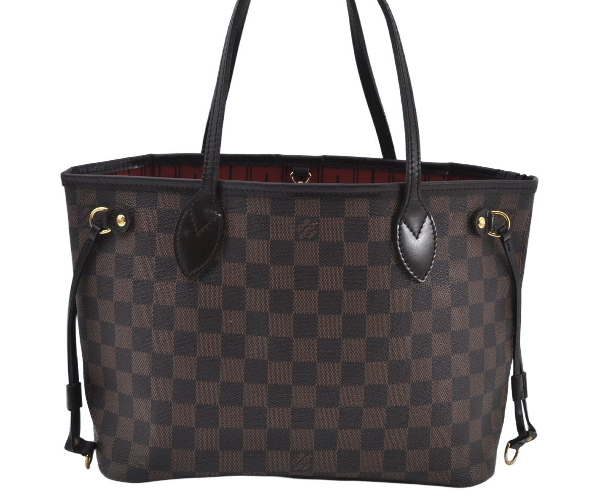 Authentic Louis Vuitton Damier Neverfull PM Shoulder Tote Bag N51109 LV K9740