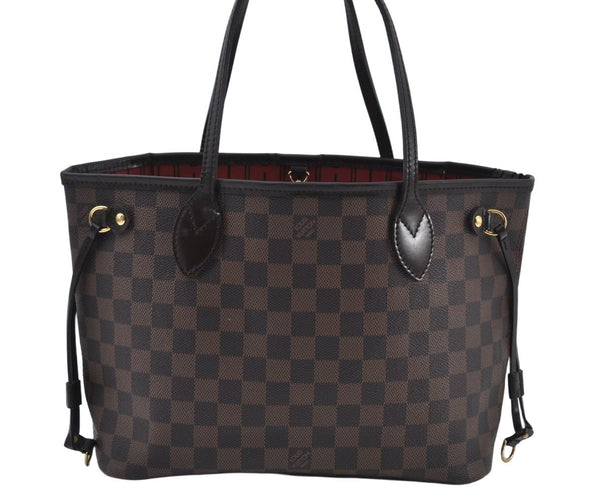 Authentic Louis Vuitton Damier Neverfull PM Shoulder Tote Bag N51109 LV K9740