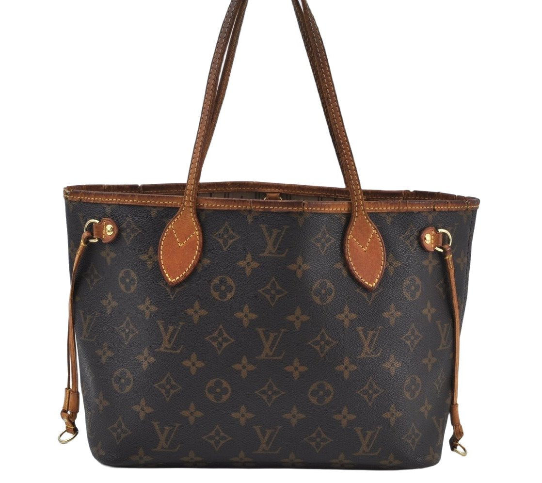 Authentic Louis Vuitton Monogram Neverfull PM Shoulder Tote Bag M40155 LV K9746