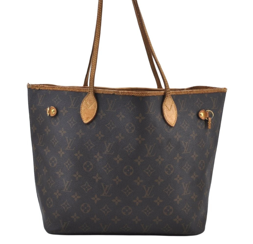 Authentic Louis Vuitton Monogram Neverfull MM Shoulder Tote Bag M40156 LV K9785