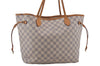 Authentic Louis Vuitton Damier Azur Neverfull MM Tote Bag N51107 LV 0035E