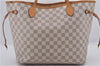 Authentic Louis Vuitton Damier Azur Neverfull MM Tote Bag N51107 LV 0035E