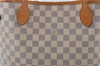 Authentic Louis Vuitton Damier Azur Neverfull MM Tote Bag N51107 LV 0035E