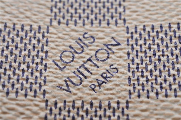 Authentic Louis Vuitton Damier Azur Neverfull MM Tote Bag N51107 LV 0035E