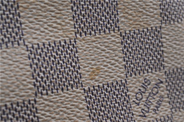 Authentic Louis Vuitton Damier Azur Neverfull MM Tote Bag N51107 LV 0035E